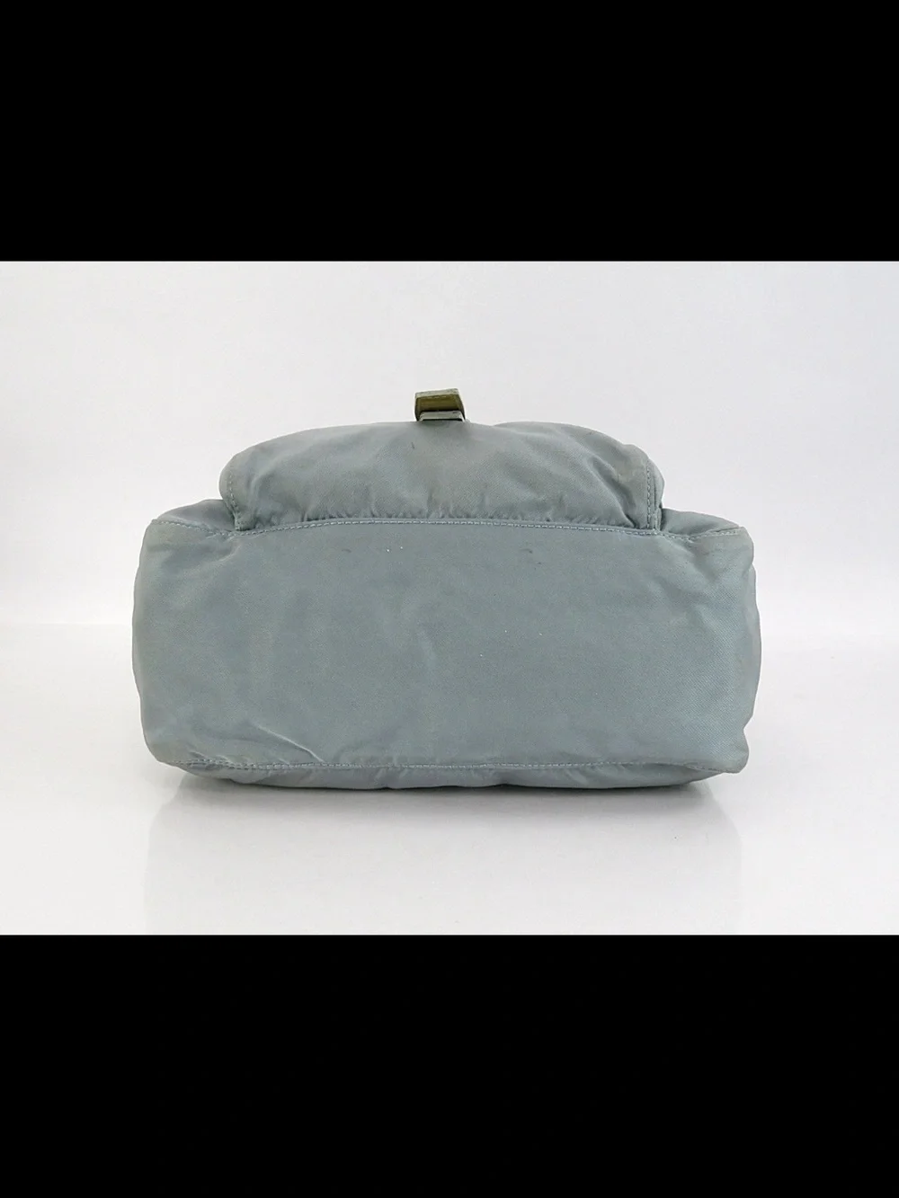 Prada Powder Blue Nylon Messenger Bag with Yellow Strap Accent
